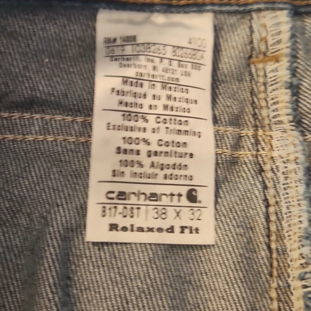 Carhartt Relaxed Fit Acid Washed Straight Leg 100% Cotton Jeans